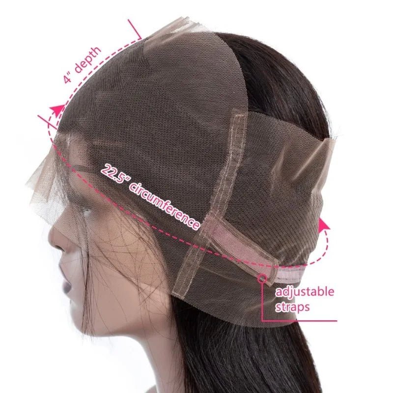 Lace Closure Hair Extensions + 360 Lace Front + Virgin Remy Brazilian Natural Color Straight Look - SN Wigs & More