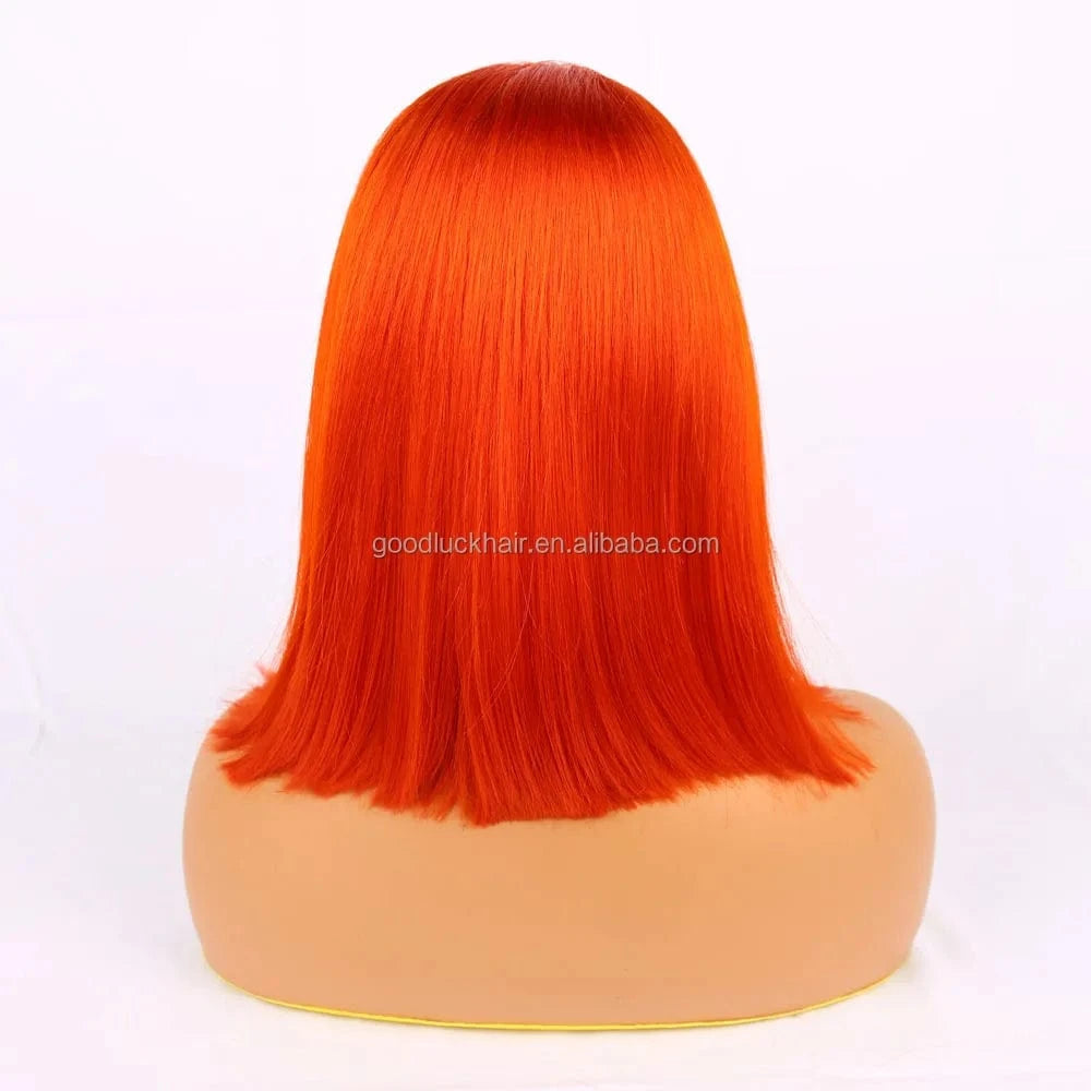 Lace Front Curly Bob Wigs Raw Vietnamese Virgin Human Hair Brown Ombre Highlight Bob Loose Wave Glueless Minimalist HD Lace Wig
