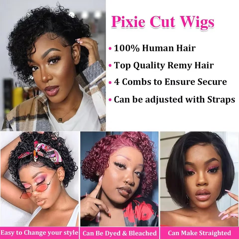 Lace Front Wig For Women Remy Human Hair Short Curly Water Wave Bob With Natural Look - SN Wigs & More