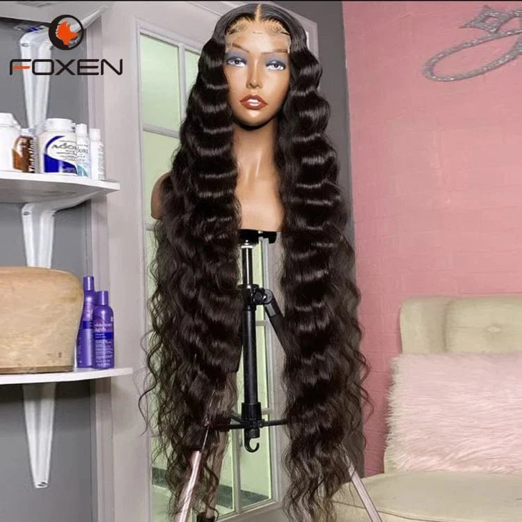 Lace Front Wigs Human Hair Pre Plucked Deep Wave 13x4 Hd Transparent Lace Frontal Wigs 30 Inch Hd Deep Wave Lace Frontal Wig