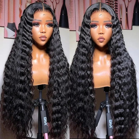 Lace Front Wigs Human Hair Pre Plucked Deep Wave 13x4 Hd Transparent Lace Frontal Wigs 30 Inch Hd Deep Wave Lace Frontal Wig