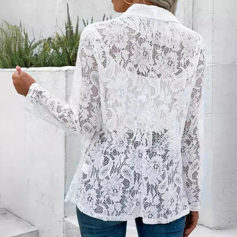 Lace Jacket Two - Tone Black White + Lightweight + Elegant Style - SN Wigs & More