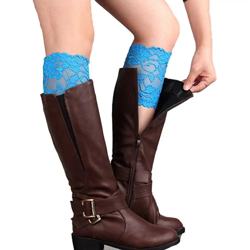 Lace Leg Warmers With Floral Trim - Romantic Style - SN Wigs & More