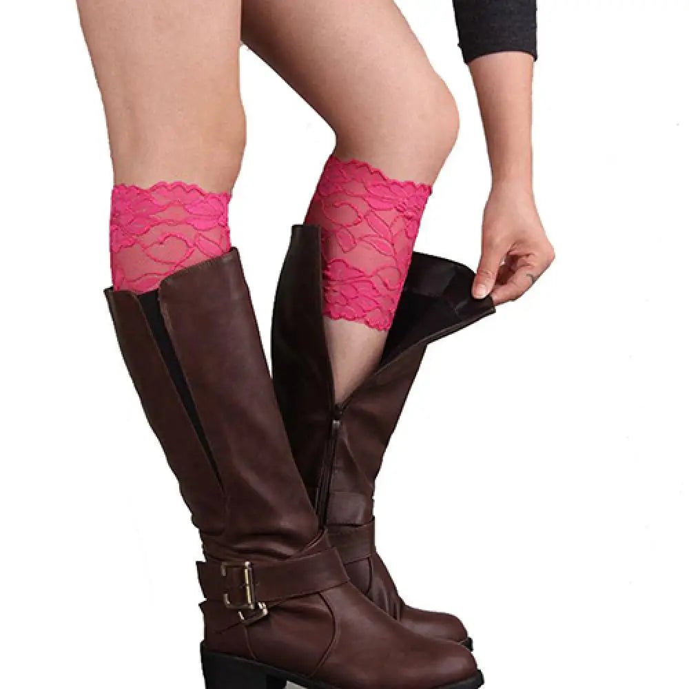 Lace Leg Warmers With Floral Trim - Romantic Style - SN Wigs & More