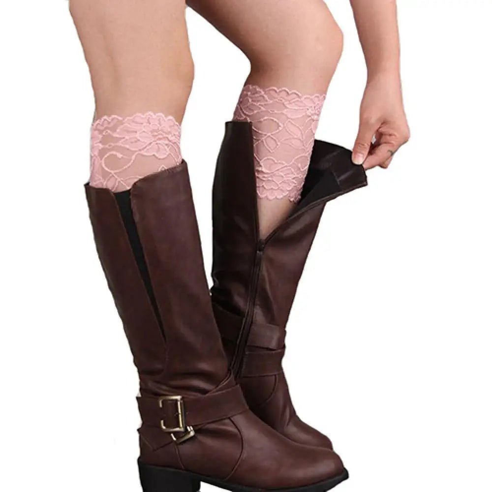 Lace Leg Warmers With Floral Trim - Romantic Style - SN Wigs & More
