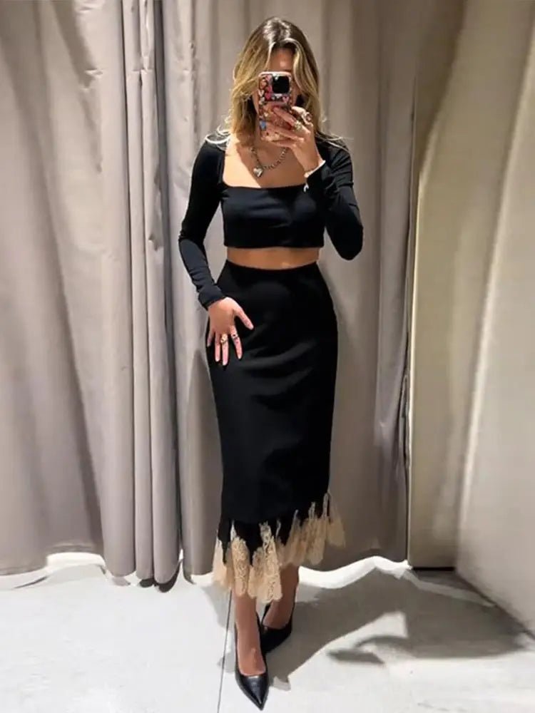 Lace Patchwork Maxi Dress - SN Wigs & More
