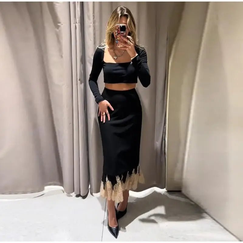 Lace Patchwork Maxi Dress - SN Wigs & More