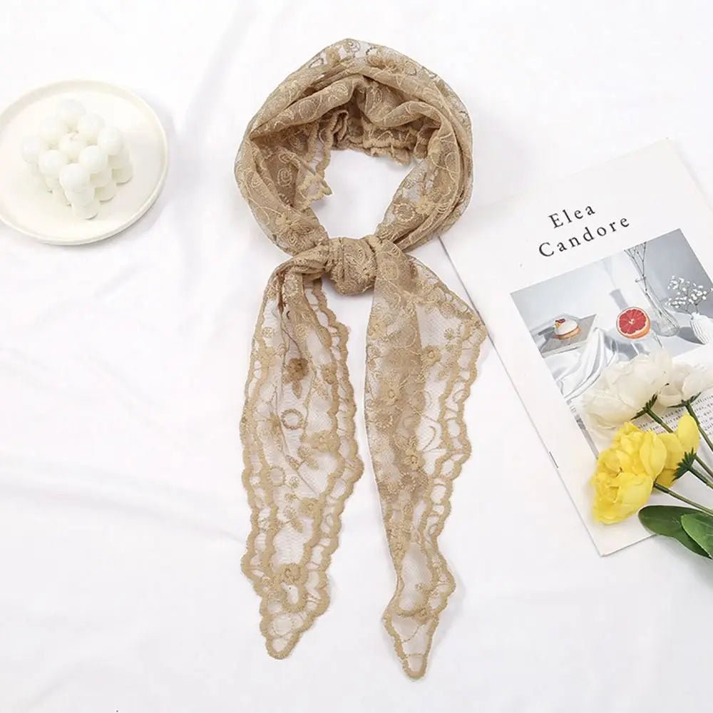 Lace Triangle Scarf - Soft Cotton - Floral Summer Style - SN Wigs & More