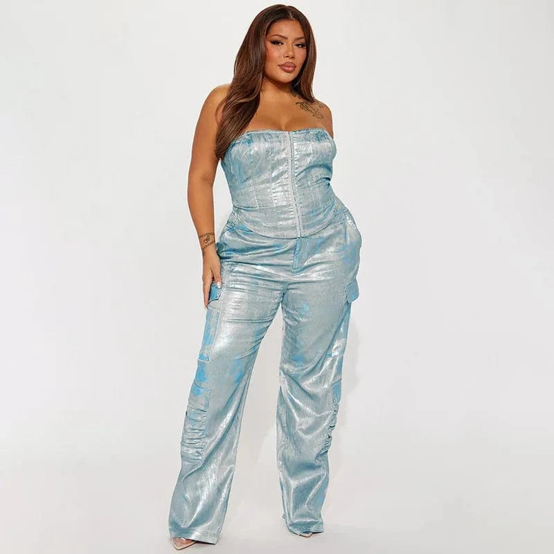 Ladies casual summer 2024 trending club y2k outfits for women cargo pants