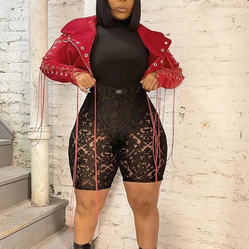 Ladies Fall Jackets 2022 Women Eyelet Strap Coats Winter Streetwear Jacket Solid Lace up Jacket with Cotton