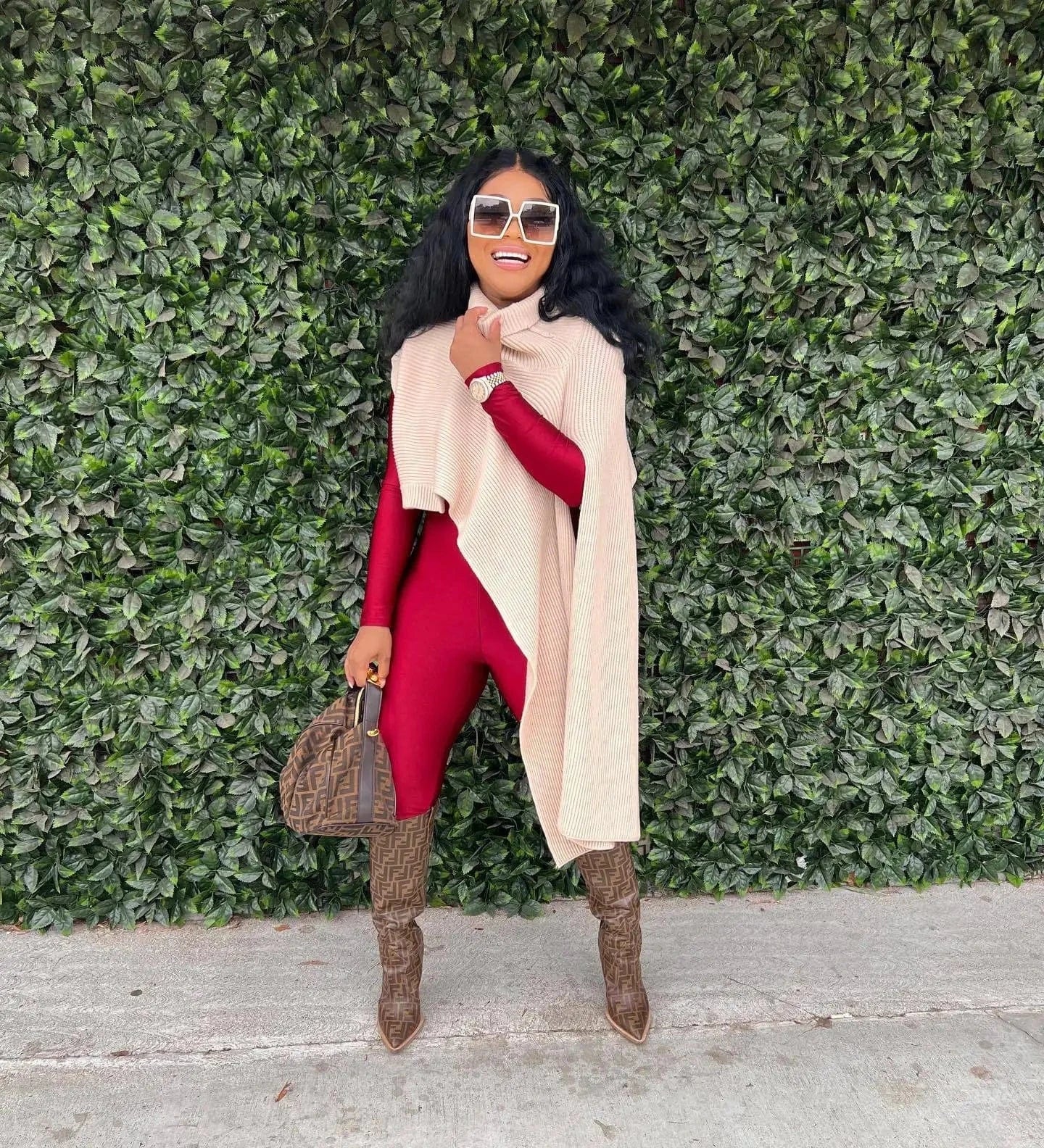 Ladies Irregular Sweater  Women Sweater Tops Sleeveless Loose Trendy Pullover Knitted Sweater with Turtleneck