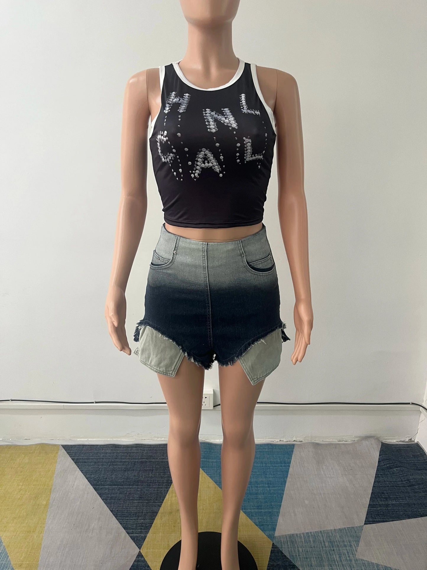 Ladies Jean Shorts for Summer High Waist Gradient Denim Hot Pants Women Tight Jeans Short Skin Tight Jean Shorts