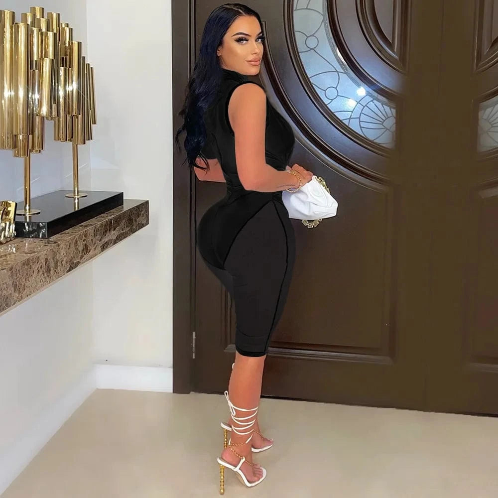 Ladies Jumpsuits Mesh Rompers Women Solid See Through Rompers Sleeveless Short One Piece Jumpsuit for Women