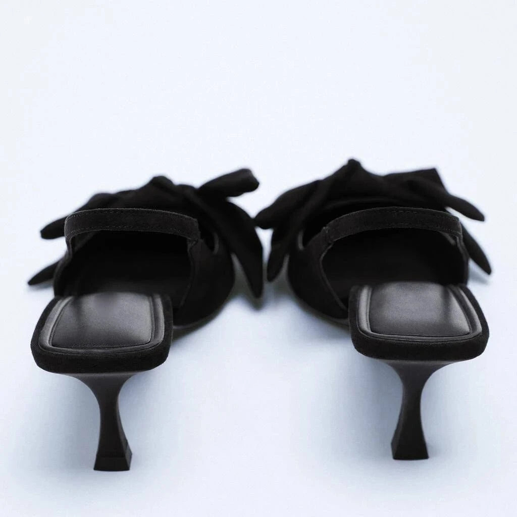 ladies luxury formal Pointed head women high heel shoes wedding bridal designer famous brands bow office stiletto heels Sandal