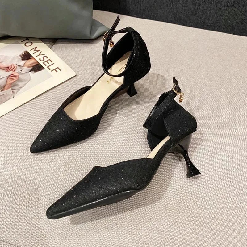 Ladies sandals INS glitter fashion stiletto girls high heels sandals ladies new fashionable sandals