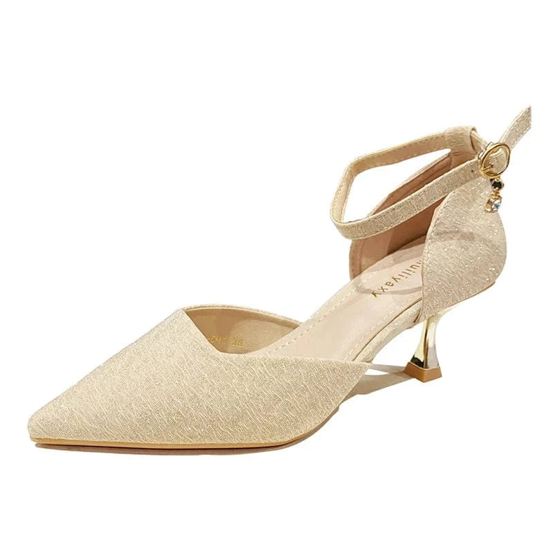 Ladies sandals INS glitter fashion stiletto girls high heels sandals ladies new fashionable sandals