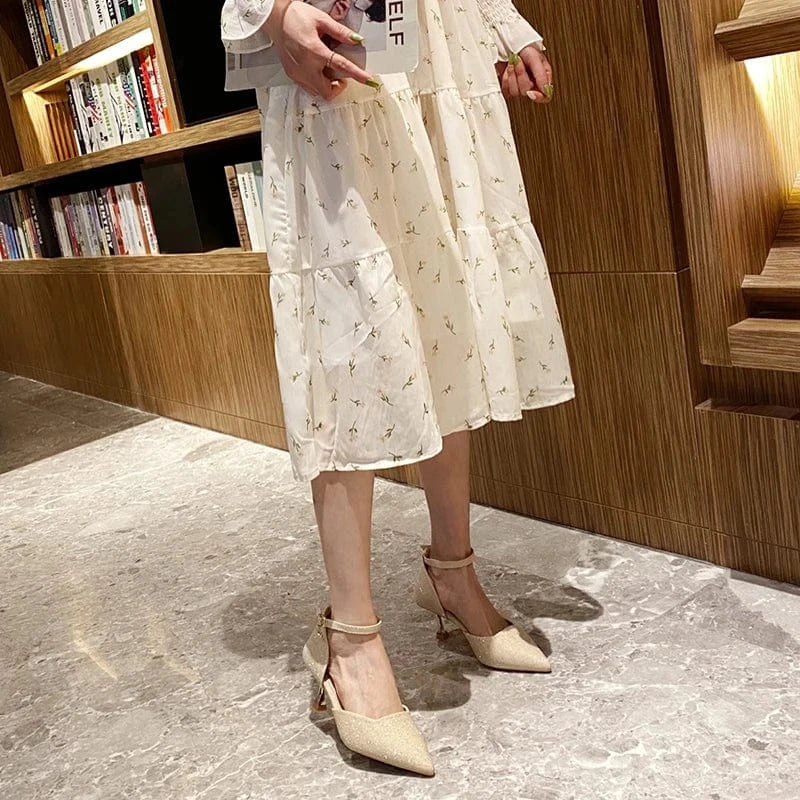 Ladies sandals INS glitter fashion stiletto girls high heels sandals ladies new fashionable sandals