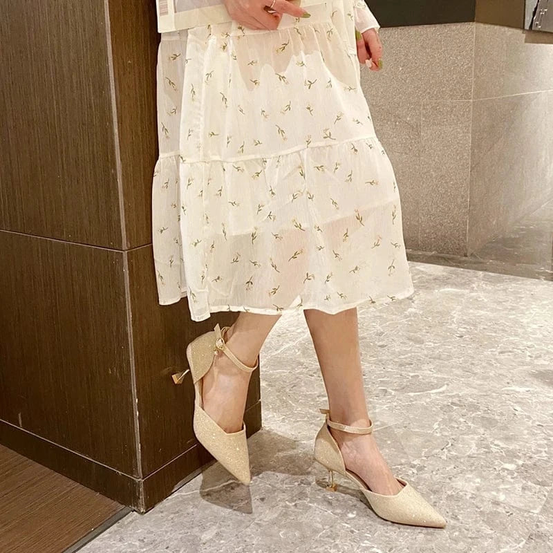 Ladies sandals INS glitter fashion stiletto girls high heels sandals ladies new fashionable sandals