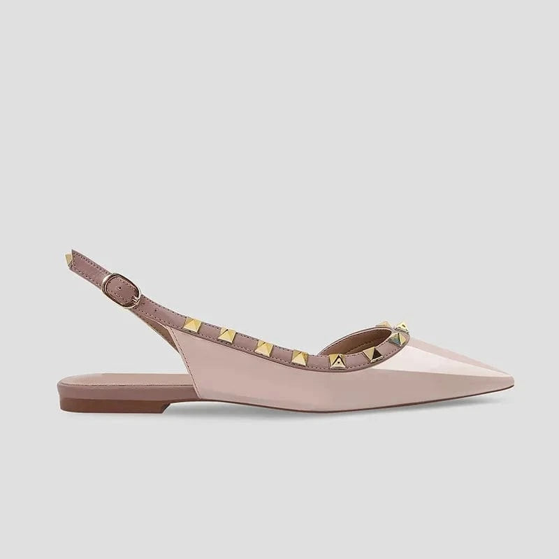 Ladies Sexy Outside Black Slingbacks Flat Sandals Hollow Out Buckle Wrap-toe Low Heels for Women