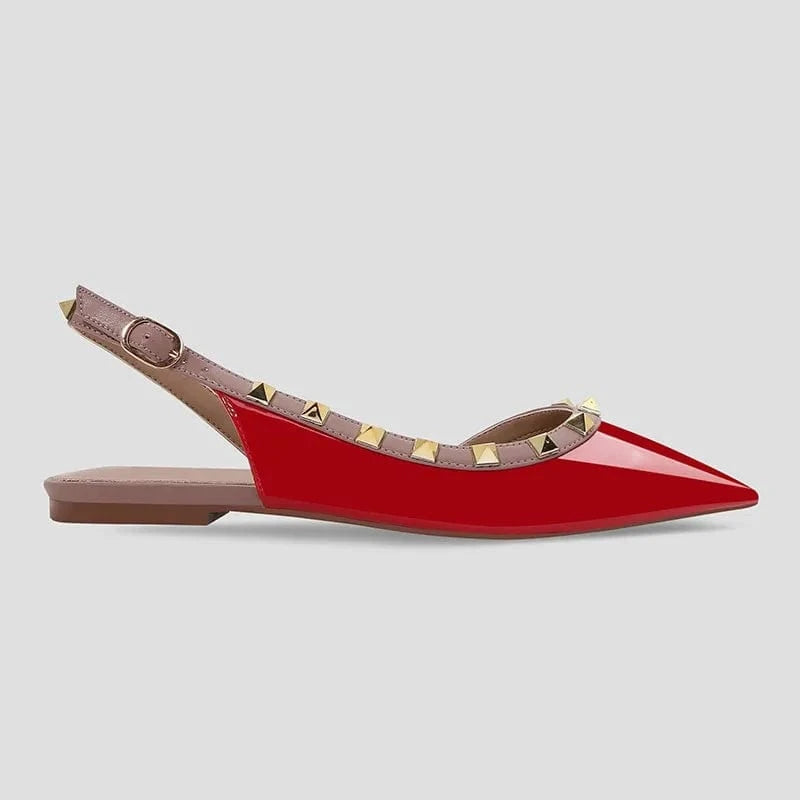 Ladies Sexy Outside Black Slingbacks Flat Sandals Hollow Out Buckle Wrap-toe Low Heels for Women