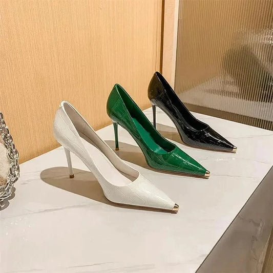 Ladies Sexy Party Banquet Dress Sandal Pumps Women Solid Color Pointed Stiletto High Heels