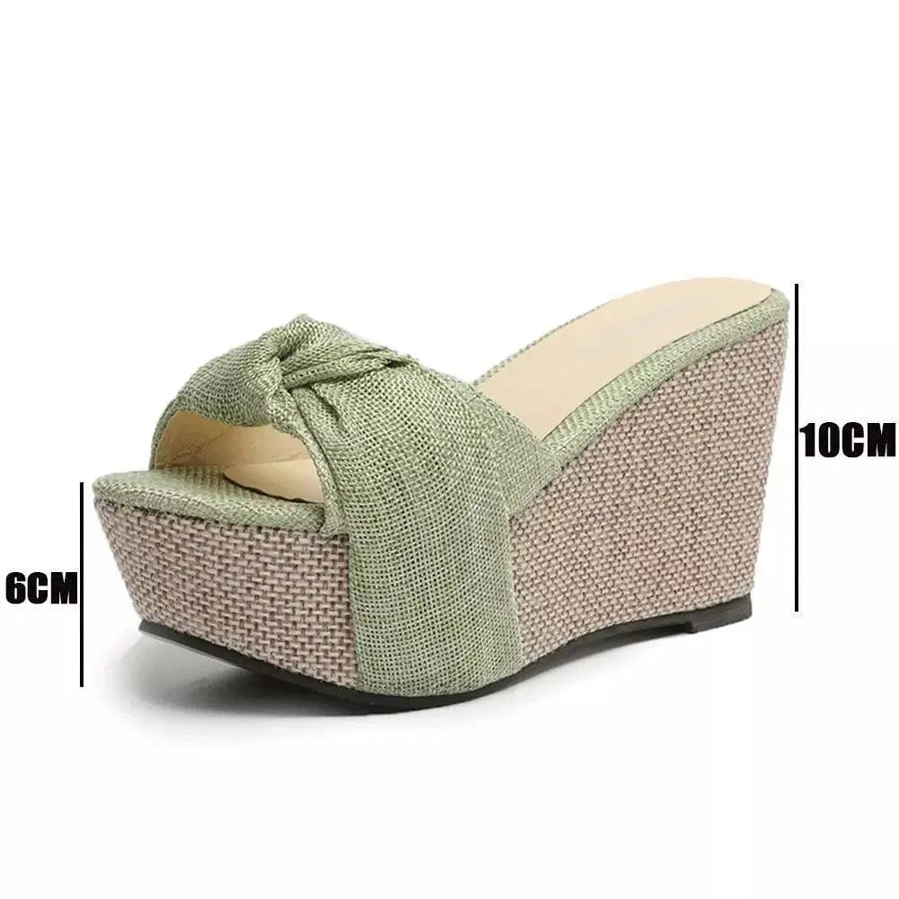 Ladies Shoes Summer Peep Toe Fringe Hem High Heel Wedge Heeled Slippers Bling Platform Slides Holidays Casual Outdoor Sandals