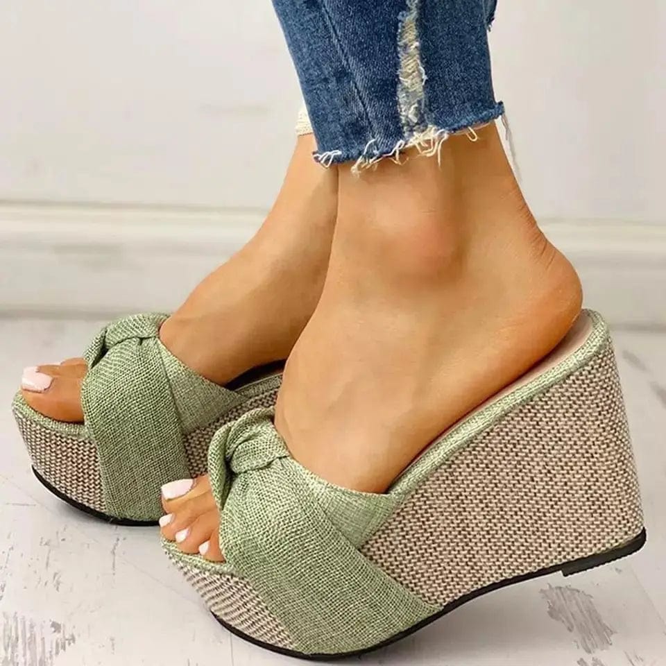 Ladies Shoes Summer Peep Toe Fringe Hem High Heel Wedge Heeled Slippers Bling Platform Slides Holidays Casual Outdoor Sandals