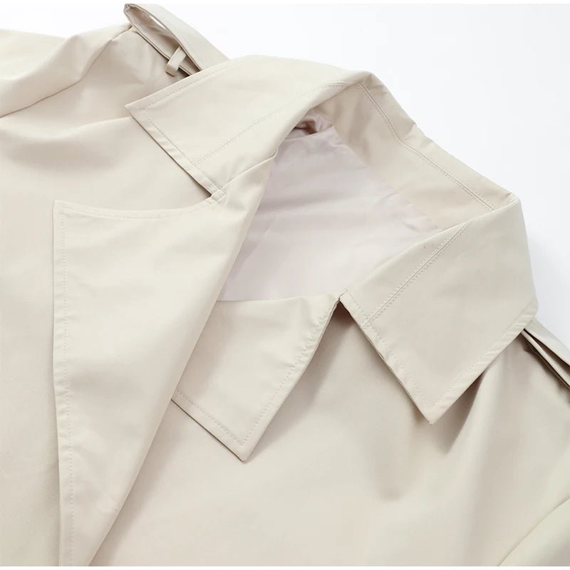 Lapel Lace Up Jacket With Long Sleeves Autumn Daily Commute Style - SN Wigs & More