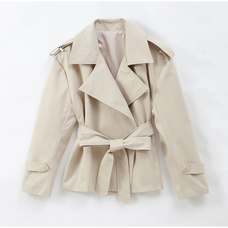 Lapel Lace Up Jacket With Long Sleeves Autumn Daily Commute Style - SN Wigs & More
