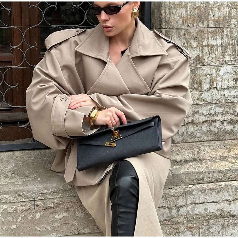 Lapel Lace Up Jacket With Long Sleeves Autumn Daily Commute Style - SN Wigs & More