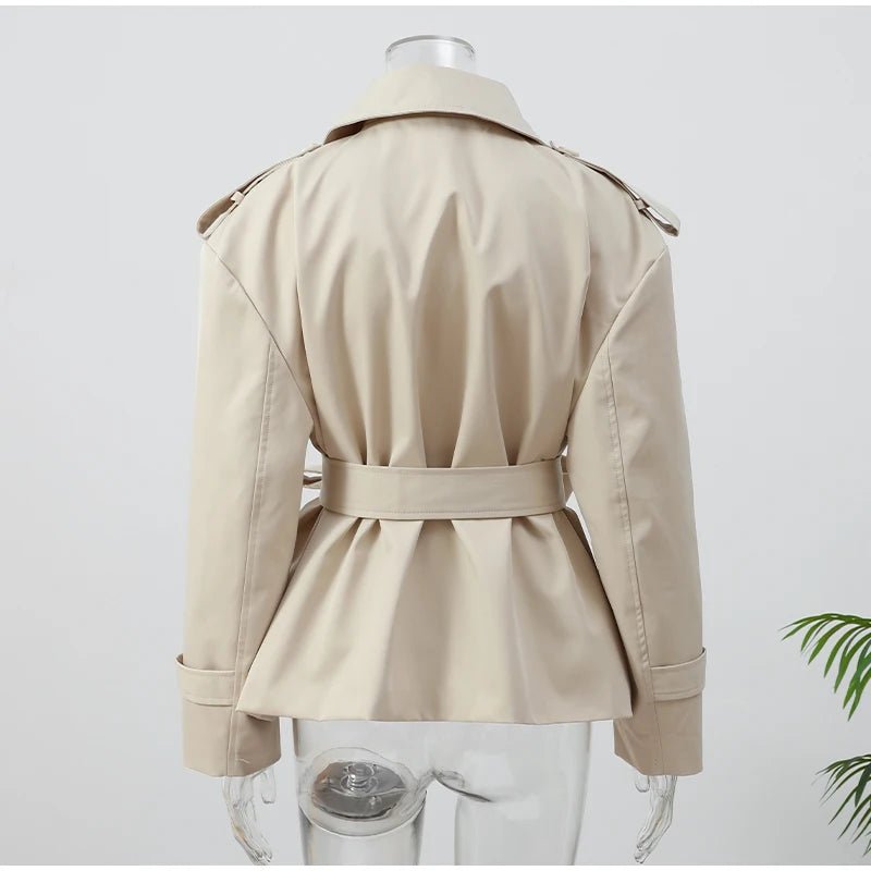Lapel Lace Up Jacket With Long Sleeves Autumn Daily Commute Style - SN Wigs & More