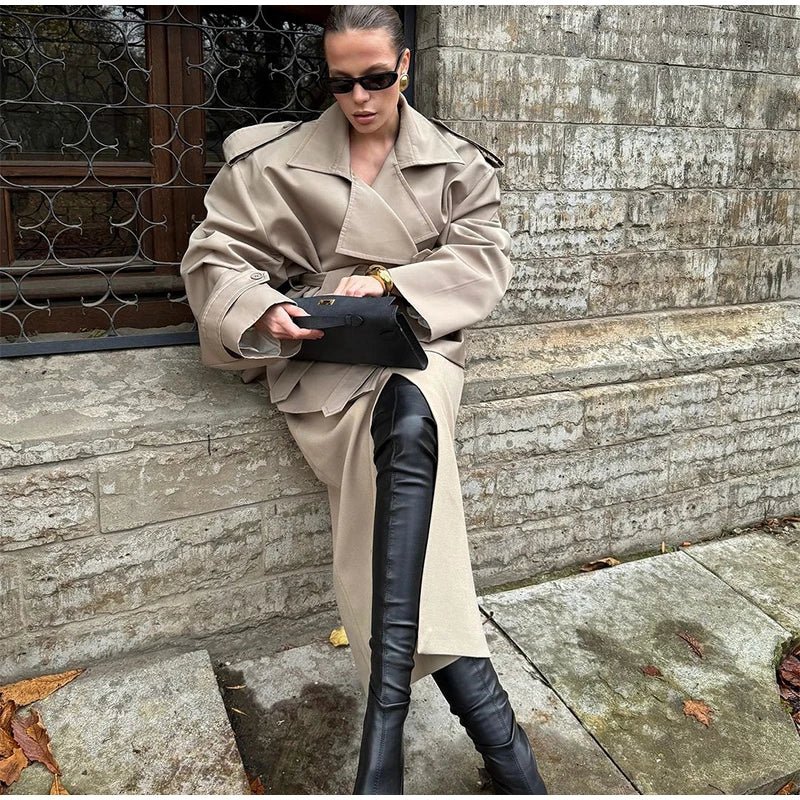 Lapel Lace Up Jacket With Long Sleeves Autumn Daily Commute Style - SN Wigs & More