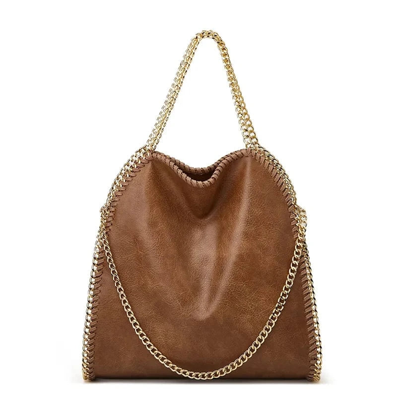 Large Capacity Retro Crossbody Bucket Tote Bag Women New Style Solid Color Zipper Closure Polyester Lining Vintage Logo Pattern