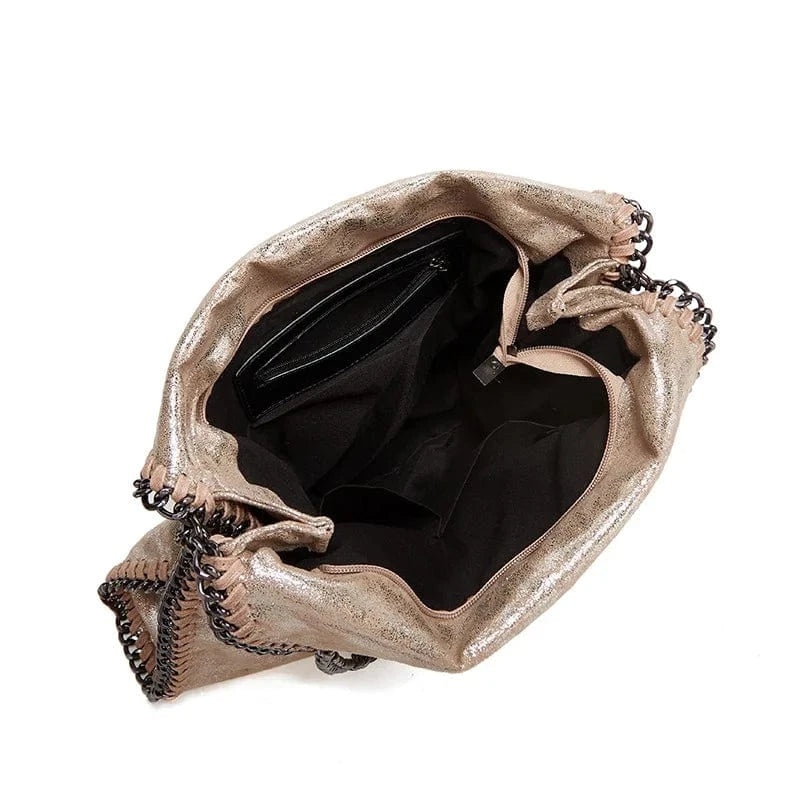 Large Capacity Retro Crossbody Bucket Tote Bag Women New Style Solid Color Zipper Closure Polyester Lining Vintage Logo Pattern