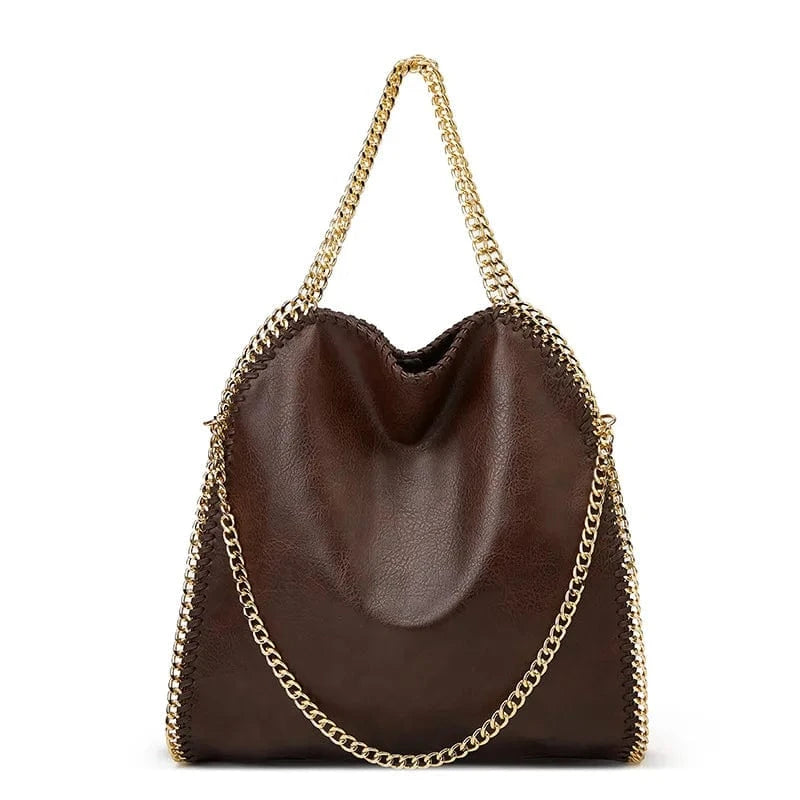 Large Capacity Retro Crossbody Bucket Tote Bag Women New Style Solid Color Zipper Closure Polyester Lining Vintage Logo Pattern