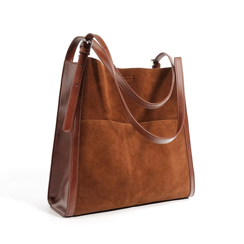 Large Capacity Tote Bag Luxury Handbags Women Bags Designer Suede Leather Ladies Boston Shoulder Bag