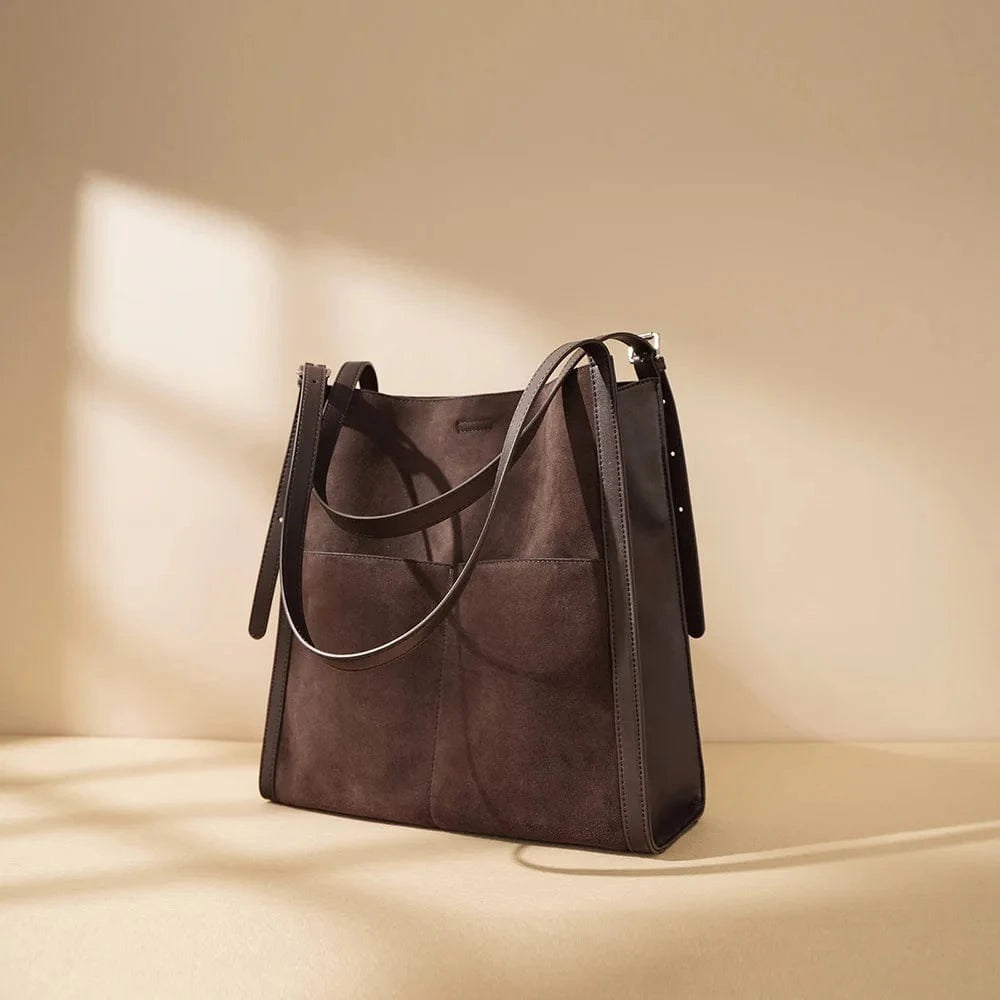 Large Capacity Tote Bag Luxury Handbags Women Bags Designer Suede Leather Ladies Boston Shoulder Bag