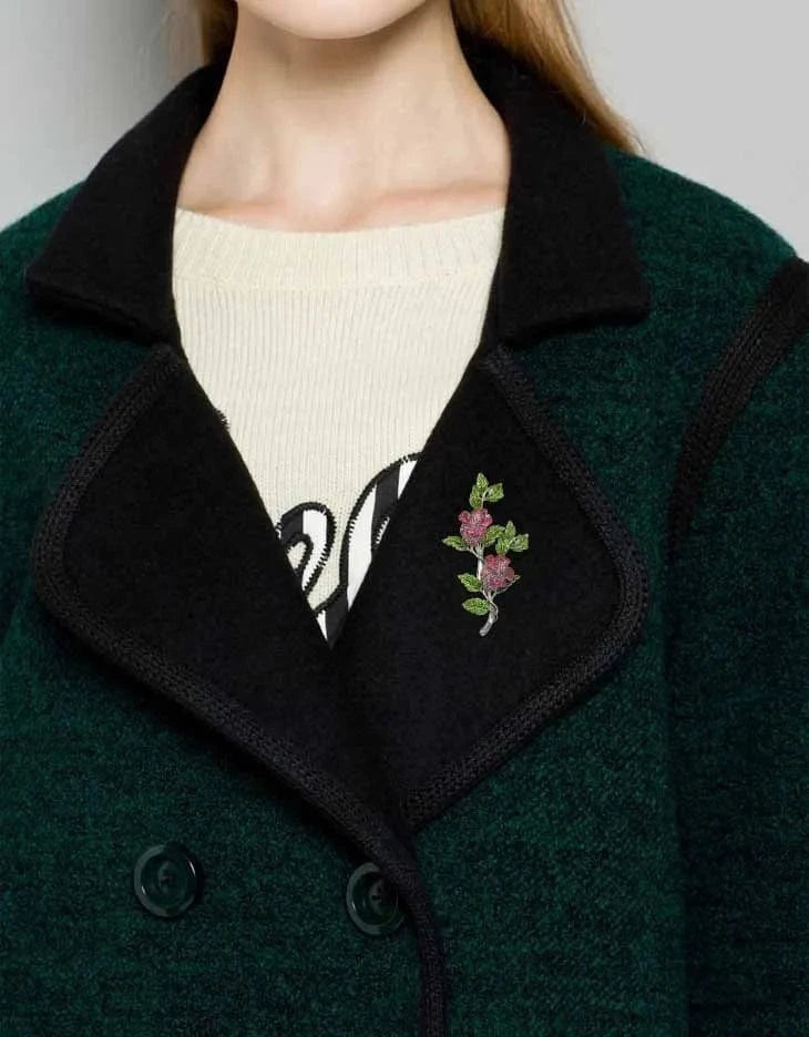 Large Size Rose Flower Brooch Women Wedding Jewelry Wedding Fashion Winter Lapel Pin Pink and Green Sorority Crystal Brooches