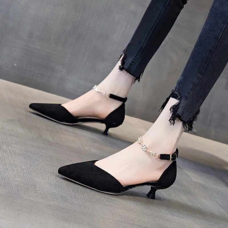 Large Size Women Kitten Heels Dress Shoes Ladies Casual Summer High Heeled Sandals