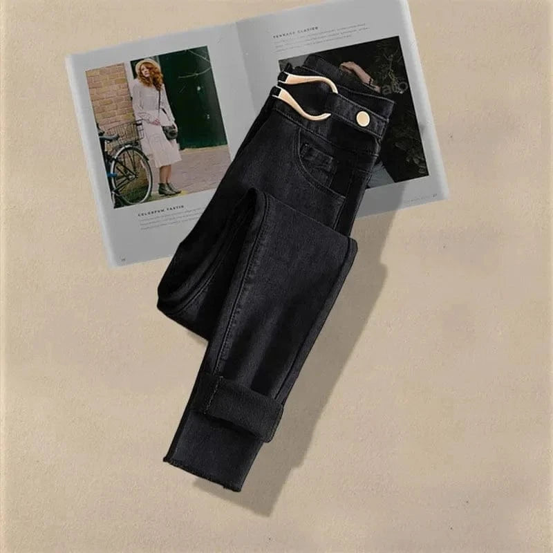 Large Spring and Autumn Women's Suit 2023 New Korean Fashion Fake Two-piece Shirt Top Slim Casual Jeans Two-piece Set