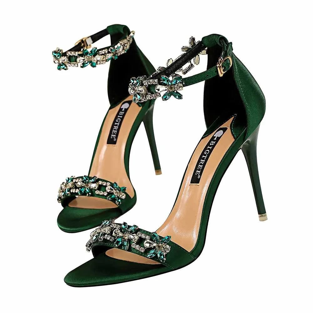 Latest Design High Quality Big Tree Shoes Sandals Elegant Pencil Stiletto Women Pumps Simple Luxury Ladies Pumps PU Ankle Strap