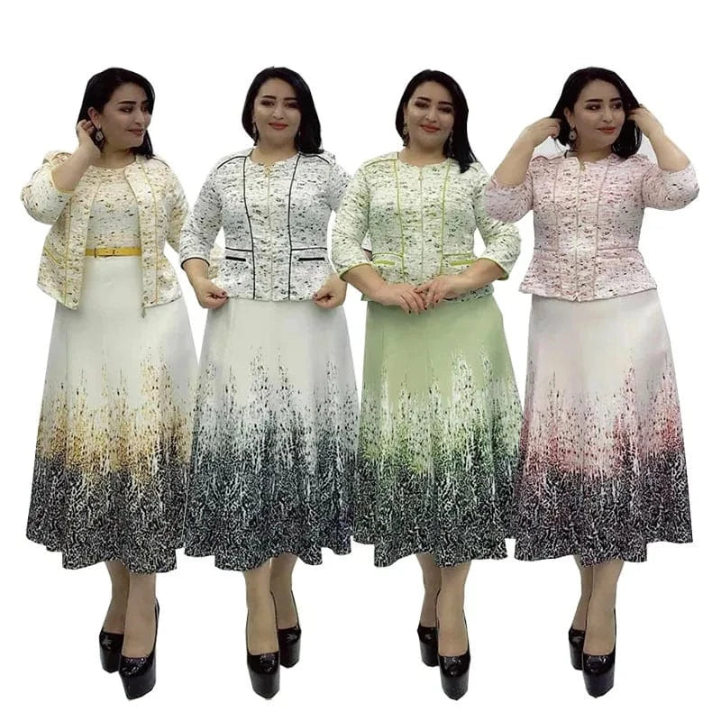 Latest design hot sale two-piece set african tops and skirt sets for women