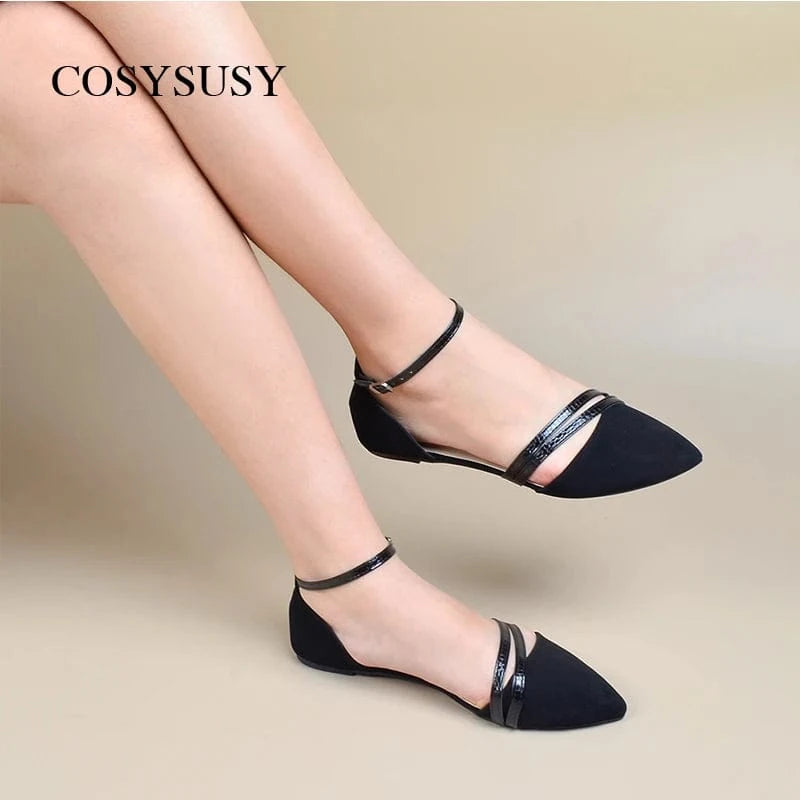 latest design trendy pointed toe ladies flat doll ballerina shoes for women flat
