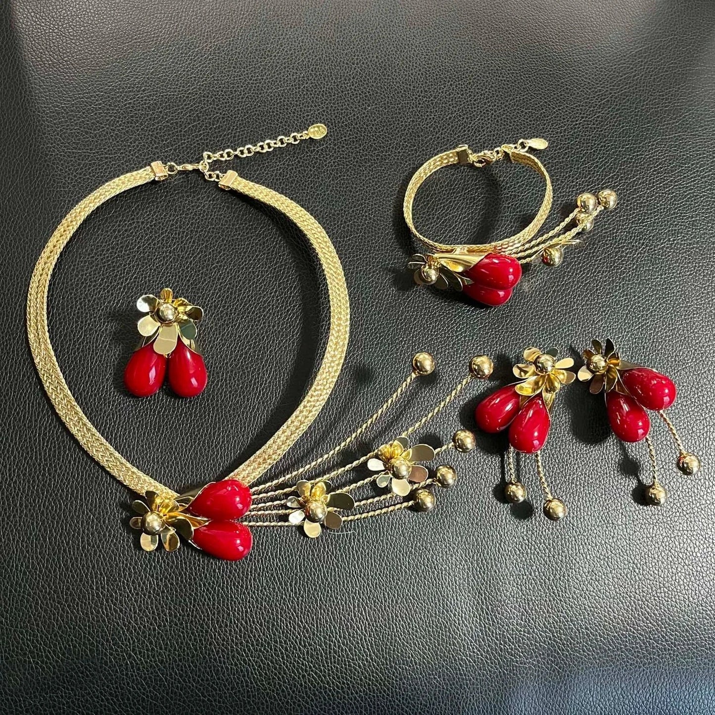 Latest Hot Sale Popular Wedding Party Gift Birthday Brasil Dubai Jewels Gold Plated necklace bracelet earrings ring jewelry