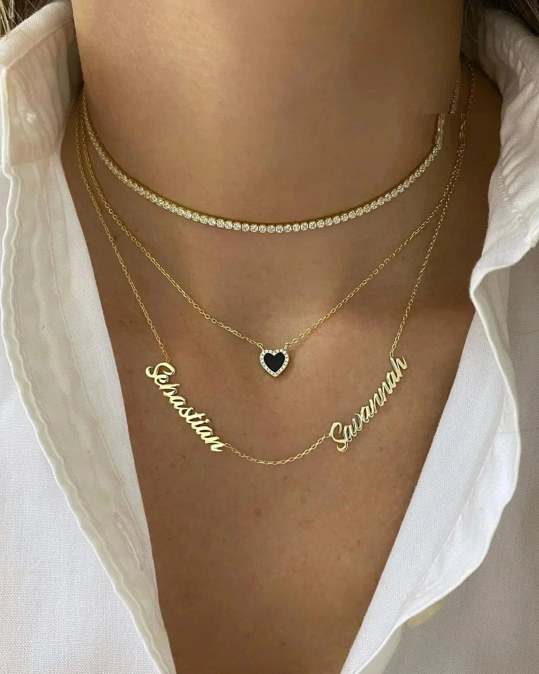 layered necklace thin small tennis cz chain choker 3 colors Gold plated fashion women jewelry