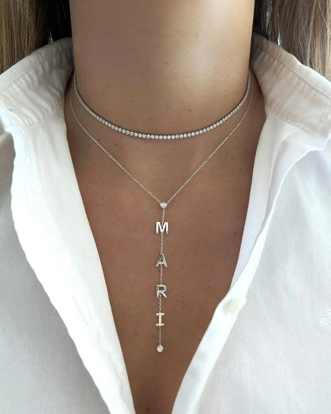 layered necklace thin small tennis cz chain choker 3 colors Gold plated fashion women jewelry