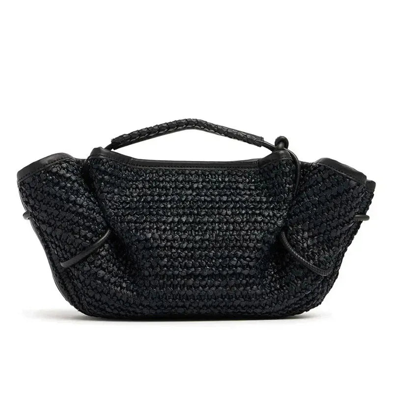 Leather Braided Handbag Niche Exquisite Versatile Pleated Shoulder Bag Women's Fashion Brand Solid Color Bucket Bag - SN Wigs & More
