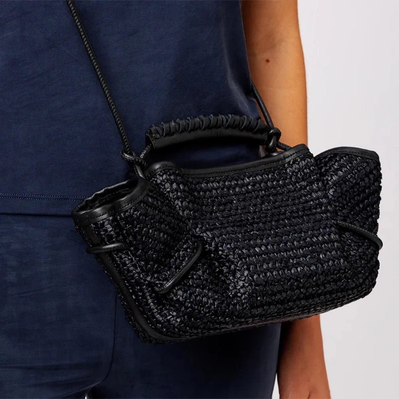 Leather Braided Handbag Niche Exquisite Versatile Pleated Shoulder Bag Women's Fashion Brand Solid Color Bucket Bag - SN Wigs & More