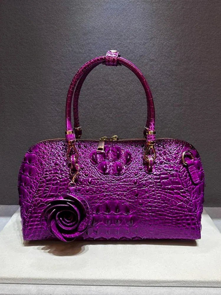 Leather Crocodile Pattern Handbag New Fashion Shoulder Large Capacity Crocodile Pillow Bags for Women Bolso Marca Lujo - SN Wigs & More