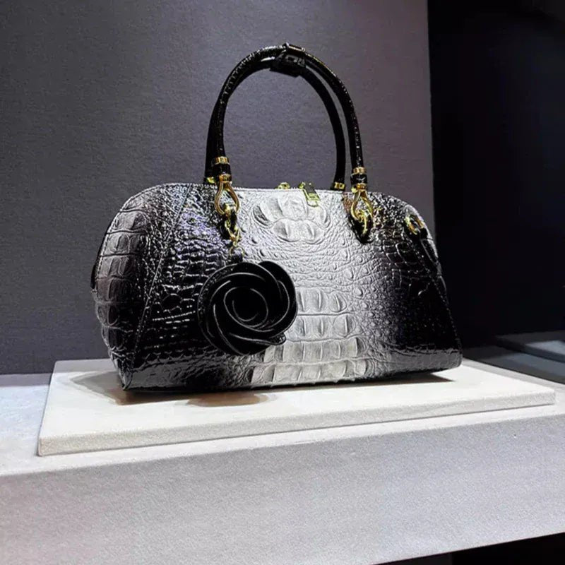 Leather Crocodile Pattern Handbag New Fashion Shoulder Large Capacity Crocodile Pillow Bags for Women Bolso Marca Lujo - SN Wigs & More